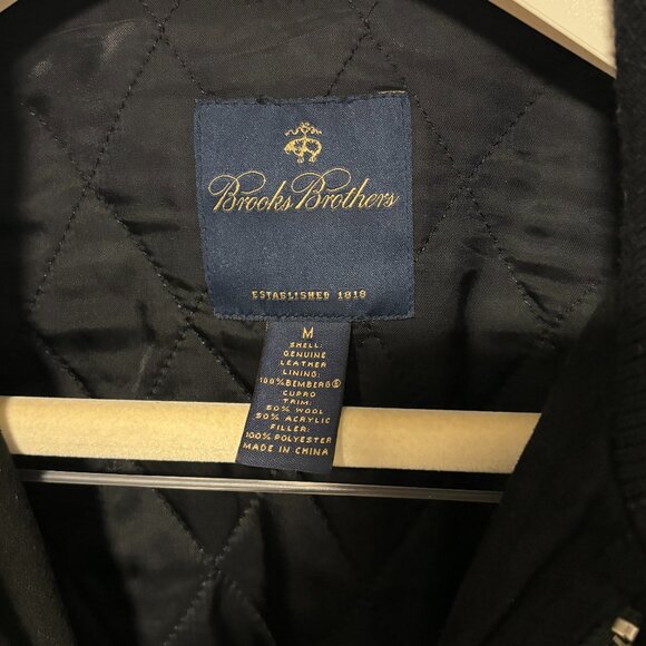 $950 Brooks Brothers Black Suede Field Jacket - Medium - Picture 11 of 16